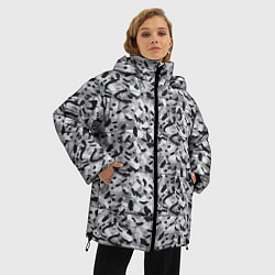 Куртка зимняя женская Пикселированный городской серый камуфляж, цвет: 3D-черный — фото 2