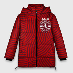 Куртка зимняя женская Sporting отпечатки, цвет: 3D-красный