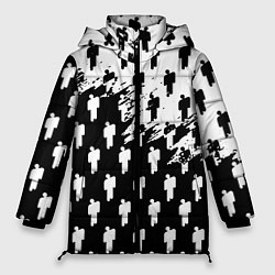 Куртка зимняя женская Billie Eilish pattern black, цвет: 3D-черный