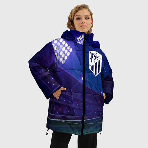 Женская зимняя куртка Atletico Madrid ночное поле / 3D-Черный – фото 3