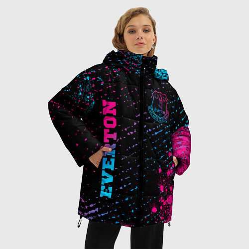 Женская зимняя куртка Everton - neon gradient вертикально / 3D-Черный – фото 3