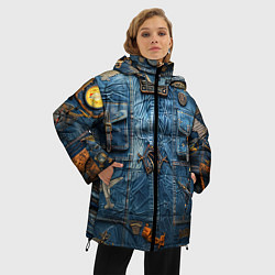 Куртка зимняя женская Джинсы лётчика-авиатора, цвет: 3D-черный — фото 2
