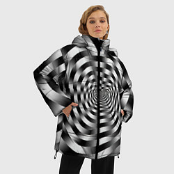 Куртка зимняя женская Оптическая иллюзия спиральное заклинание, цвет: 3D-светло-серый — фото 2