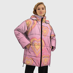 Куртка зимняя женская Сердца градиент, цвет: 3D-черный — фото 2