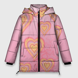 Куртка зимняя женская Сердца градиент, цвет: 3D-светло-серый
