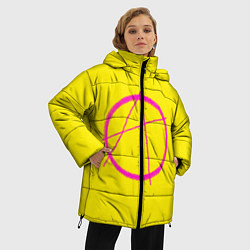 Куртка зимняя женская Символ Анархиста, цвет: 3D-светло-серый — фото 2