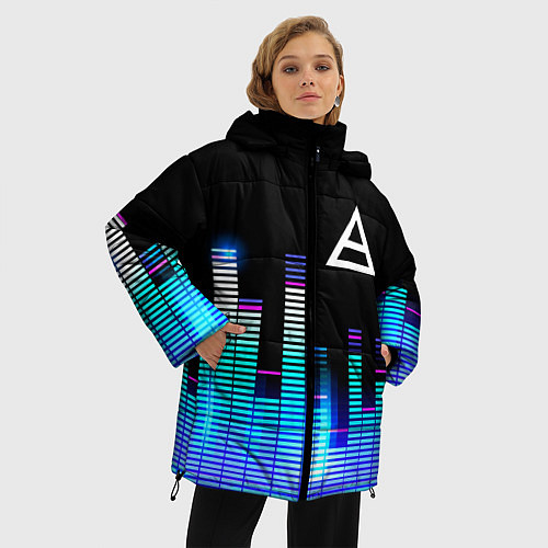 Женская зимняя куртка Thirty Seconds to Mars эквалайзер / 3D-Черный – фото 3