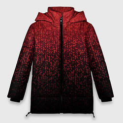 Женская зимняя куртка Градиент мозаика красно-чёрный