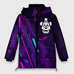 Куртка зимняя женская FNAF neon gaming, цвет: 3D-черный