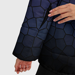 Куртка зимняя женская Чёрно-фиолетовый мозаика крупная, цвет: 3D-черный — фото 2