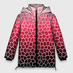 Женская зимняя куртка Крупная мозаика розовый градиент