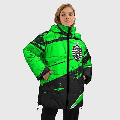 Женская зимняя куртка Sporting sport green / 3D-Черный – фото 3