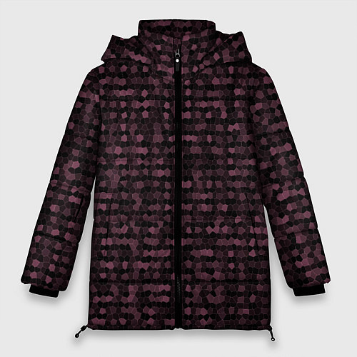 Женская зимняя куртка Мозаика тёмно-красный / 3D-Светло-серый – фото 1