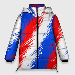 Куртка зимняя женская Триколор штрихи красок, цвет: 3D-красный