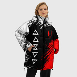Куртка зимняя женская Дикая охота и знаки, цвет: 3D-красный — фото 2