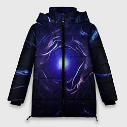 Куртка зимняя женская Синее абстрактное сияние, цвет: 3D-черный