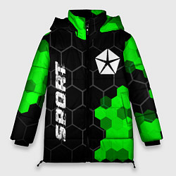 Куртка зимняя женская Jeep green sport hexagon, цвет: 3D-черный