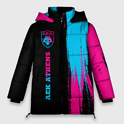 Куртка зимняя женская AEK Athens - neon gradient по-вертикали, цвет: 3D-черный