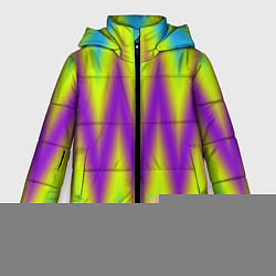 Куртка зимняя женская Неоновые зигзаги, цвет: 3D-красный
