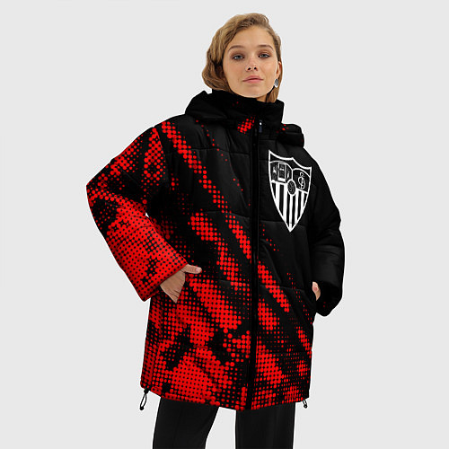Женская зимняя куртка Sevilla sport grunge / 3D-Красный – фото 3