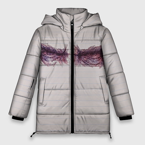 Женская зимняя куртка Рисунок глаз / 3D-Красный – фото 1