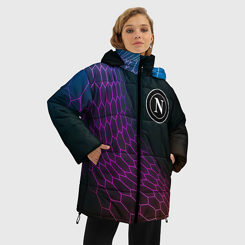 Женская зимняя куртка Napoli футбольная сетка / 3D-Черный – фото 3