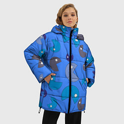 Куртка зимняя женская Кусака ПакМан паттерн, цвет: 3D-светло-серый — фото 2