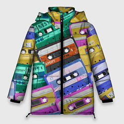 Куртка зимняя женская Аудио кассеты разноцветные, цвет: 3D-светло-серый