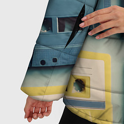 Куртка зимняя женская Ретро аудио кассеты, цвет: 3D-светло-серый — фото 2