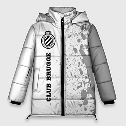 Куртка зимняя женская Club Brugge sport на светлом фоне по-вертикали, цвет: 3D-черный