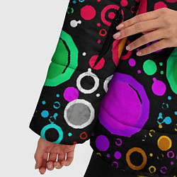 Куртка зимняя женская Разноцветные круги, цвет: 3D-черный — фото 2