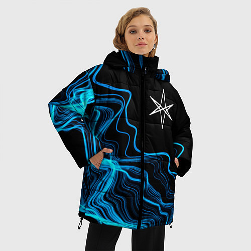 Женская зимняя куртка Bring Me the Horizon sound wave / 3D-Черный – фото 3