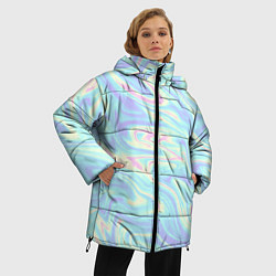 Куртка зимняя женская Жидкая абстракция, цвет: 3D-светло-серый — фото 2