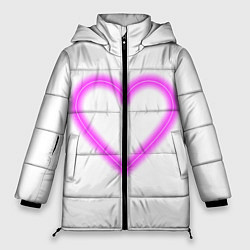 Куртка зимняя женская Неоновое сиреневое сердце, цвет: 3D-красный