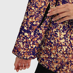 Куртка зимняя женская Драгоценный фиолетово-медный абстракция, цвет: 3D-черный — фото 2