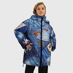 Куртка зимняя женская Vanguard jeans patchwork - ai art, цвет: 3D-черный — фото 2