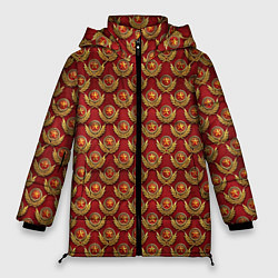 Куртка зимняя женская Красные звезды СССР, цвет: 3D-черный
