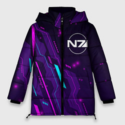 Куртка зимняя женская Mass Effect neon gaming, цвет: 3D-черный