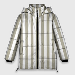 Куртка зимняя женская Бежевый в широкую полоску, цвет: 3D-черный
