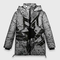 Куртка зимняя женская Грязное разбитое стекло в пятнах, цвет: 3D-черный