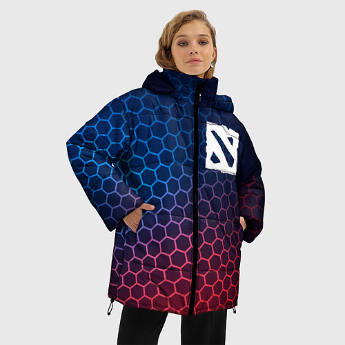Женская зимняя куртка Dota неоновые соты / 3D-Черный – фото 3