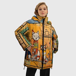 Куртка зимняя женская Котеечки, цвет: 3D-черный — фото 2