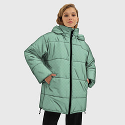 Куртка зимняя женская Светлый серо-зелёный однотонный паттерн, цвет: 3D-светло-серый — фото 2