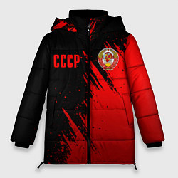 Женская зимняя куртка СССР - черно-красный