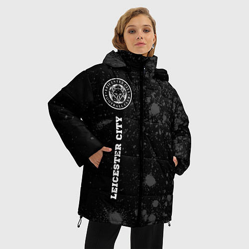 Женская зимняя куртка Leicester City sport на темном фоне по-вертикали / 3D-Черный – фото 3