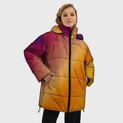 Куртка зимняя женская Абстракция солнечный луч, цвет: 3D-черный — фото 2