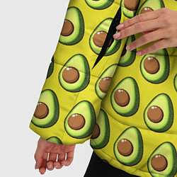 Куртка зимняя женская Паттерн с авокадо в разрезе, цвет: 3D-светло-серый — фото 2