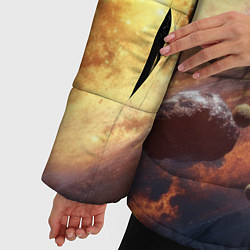 Куртка зимняя женская Вселенная и планеты, цвет: 3D-светло-серый — фото 2