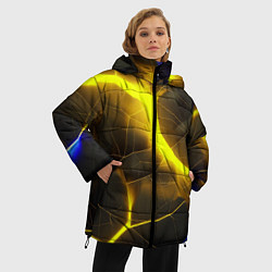 Куртка зимняя женская Желтое неоновое свечение, цвет: 3D-красный — фото 2
