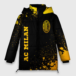 Куртка зимняя женская AC Milan - gold gradient вертикально, цвет: 3D-черный